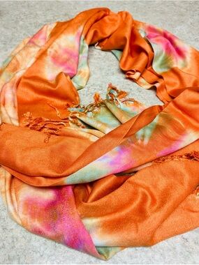 Crazy Train Tie-Dye Fringe Scarf